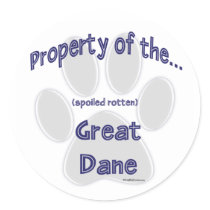 Great Dane Property Sticker by GreyWolfCreation Great Dane Property Sticker