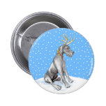 Great Dane Reindeer Christmas Black UC Buttons