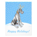 Great Dane Reindeer Christmas Black UC Personalized Announcements