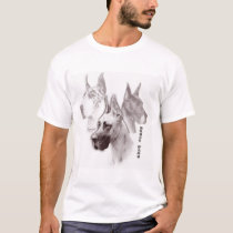 Great Dane Ruby Duotone Art t-shirts
