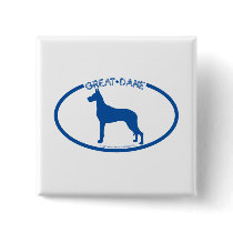Great Dane Silhouette Button