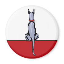Great Dane Sit Blue magnets