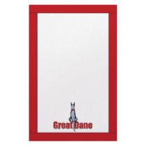 Great Dane Sit Blue stationery