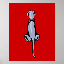 Great Dane Sit Blue UC Print