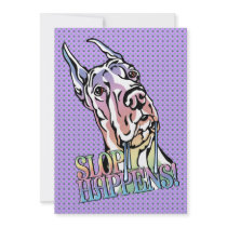 Great Dane Slop Happens Pastel Custom Announcements