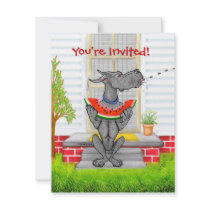 Great Dane SPIT Black Personalized Invite