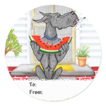 Great Dane SPIT Black Round Sticker
