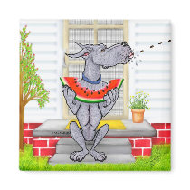 Great Dane SPIT Blue Refrigerator Magnets