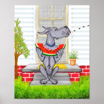 Great Dane SPIT Blue posters