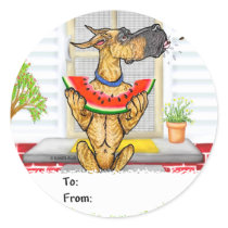 Great Dane SPIT Brindle Round Stickers