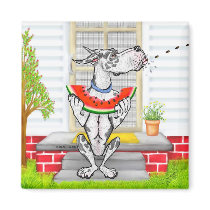 Great Dane SPIT Harlequin Fridge Magnets