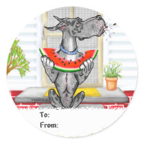 Great Dane SPIT Merle Round Sticker