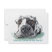 Great Dane Taped Up Merle Invite