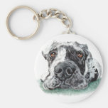 Great Dane Taped Up Merle Keychains