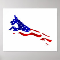 Great Dane USA Flag Jumper Poster