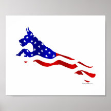 Great Dane USA Flag Jumper Poster