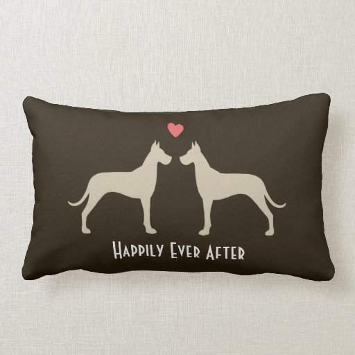 Great Dane Wedding Dogs with Text Throw Pillows Zazzle
