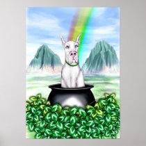 Great Dane White Pot O Gold posters