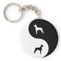 Great Dane Yin Yang Key Chains