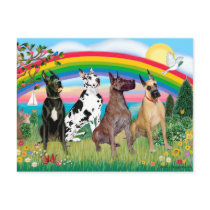 Great Danes (four) - Rainbow Bright postcards