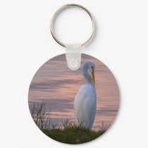 Great Egret at Sunrise Keychain by GrandmaDee Great Egret at Sunrise Keychain
