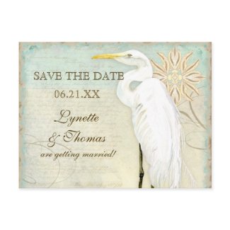 Great Egret Coastal Beach - Save the Date Postcard postcard