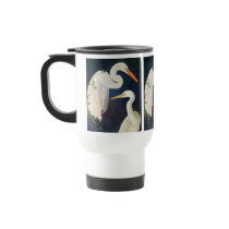 Great Egret Commuter Mug - White by Artinua Great Egret Commuter Mug - White