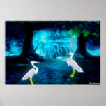 Great Egret Falls Poster