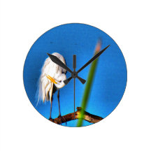 Great Egret HDR Photograph Wall Clock