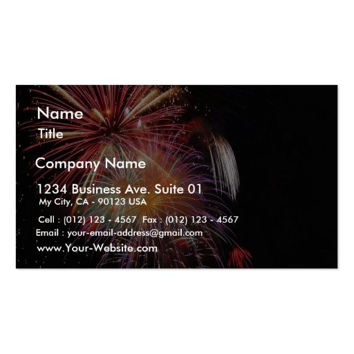 Great Fireworks Night Business Card Template