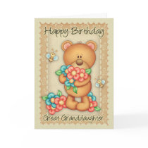 Great Granddaughter Birthday Card With A Bunch Of