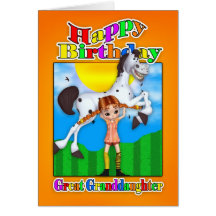 Great Granddaughter Birthday Card - With Cutie Pie