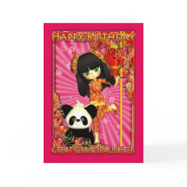 Great Granddaughter Birthday Card With Moonies Lit