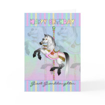 great granddaughter carousel birthday card - paste