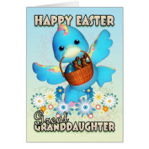 Great Granddaughter Easter Card - Cute Duck With B