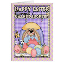 Great Granddaughter Easter Card - Easter Bunny & E