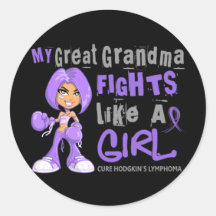 Great Grandma Fights Like Girl H Lymphoma 42.9 Stickers