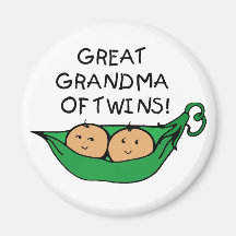 Great Grandma of Twins Pod Magnets