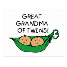 Great Grandma of Twins Pod Post Cards