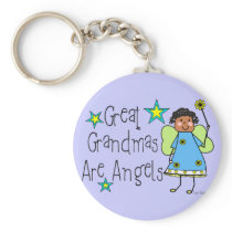 Great Grandmas Are Angels Gifts (Afro-American) Keychains