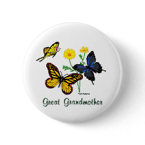 Great Grandmother Butterflies Pinback Button