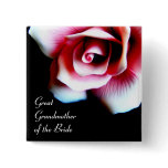 Great Grandmother of the Bride Pink Rose ID Button
