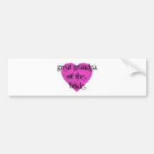 Great Grandpa of the Bride Bumper Sticker