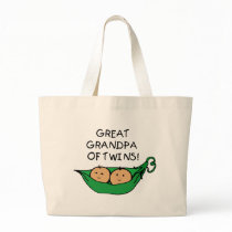 Great Grandpa of Twins Pod Canvas Bags