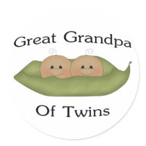 Great Grandpa Of Twins Round Sticker