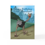 Great Grandson Birthday Card - Cartoon Ostrich - D