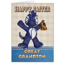 Great Grandson Easter Card - Denim Dragon Chocolat