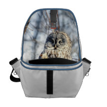 Great Gray Owl - Creamy Brown Watcher Messenger Bag