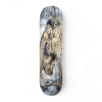 Great Gray Owl - Creamy Brown Watcher Skateboard