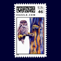 Great Gray Owl Postage Stamp